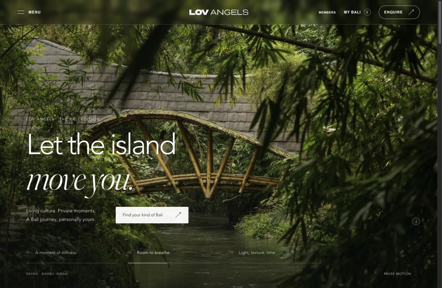 Lov Angels — actual desktop website preview