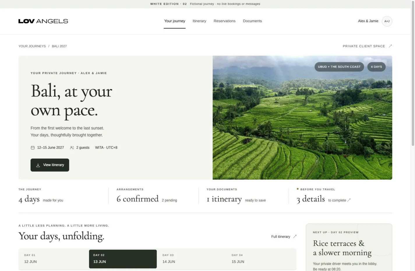 LOV Platform — actual desktop website preview